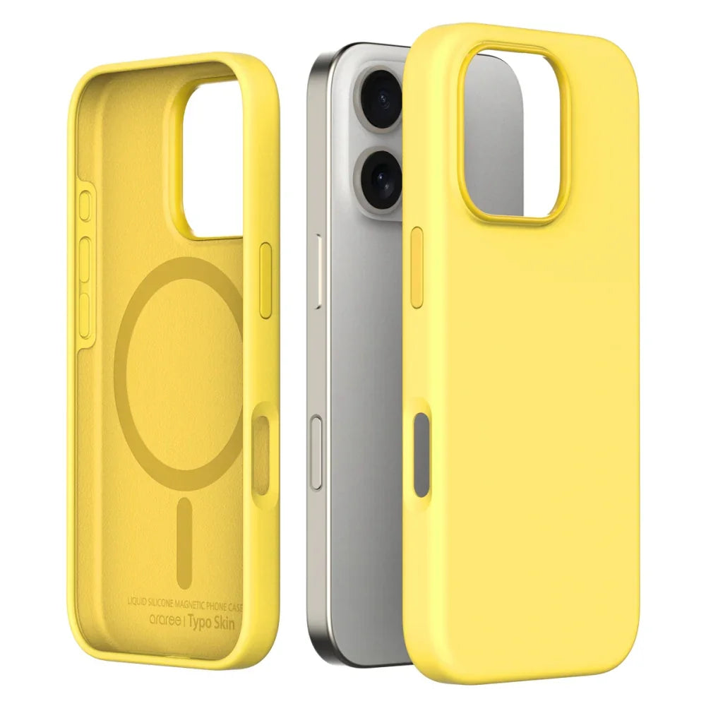 iPhone 16 Pro Max Araree Typo Skin Cover - Yellow - Tashqila iPhone 16 Pro Max Araree Typo Skin Cover - Yellow - Tashqila